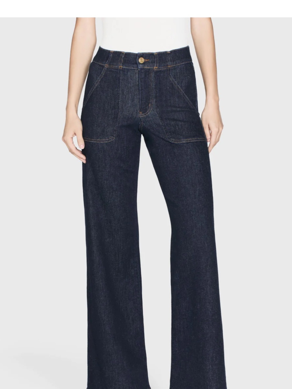 Frame Denim Dark Indigo Wide Leg Jeans